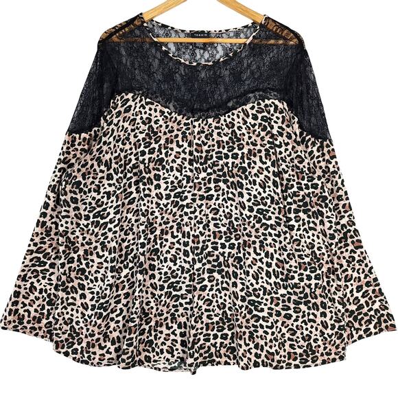 Torrid‎ Top 3X Fairy Grunge Animal Leopard Cheetah Floral Sheer Lace Whimsygoth - Picture 1 of 7